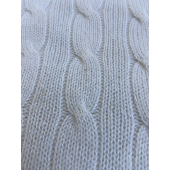 Ralph Lauren Black Label Women’s L Cashmere Ivory Turtleneck Cable Knit Sweater - Picture 6 of 16